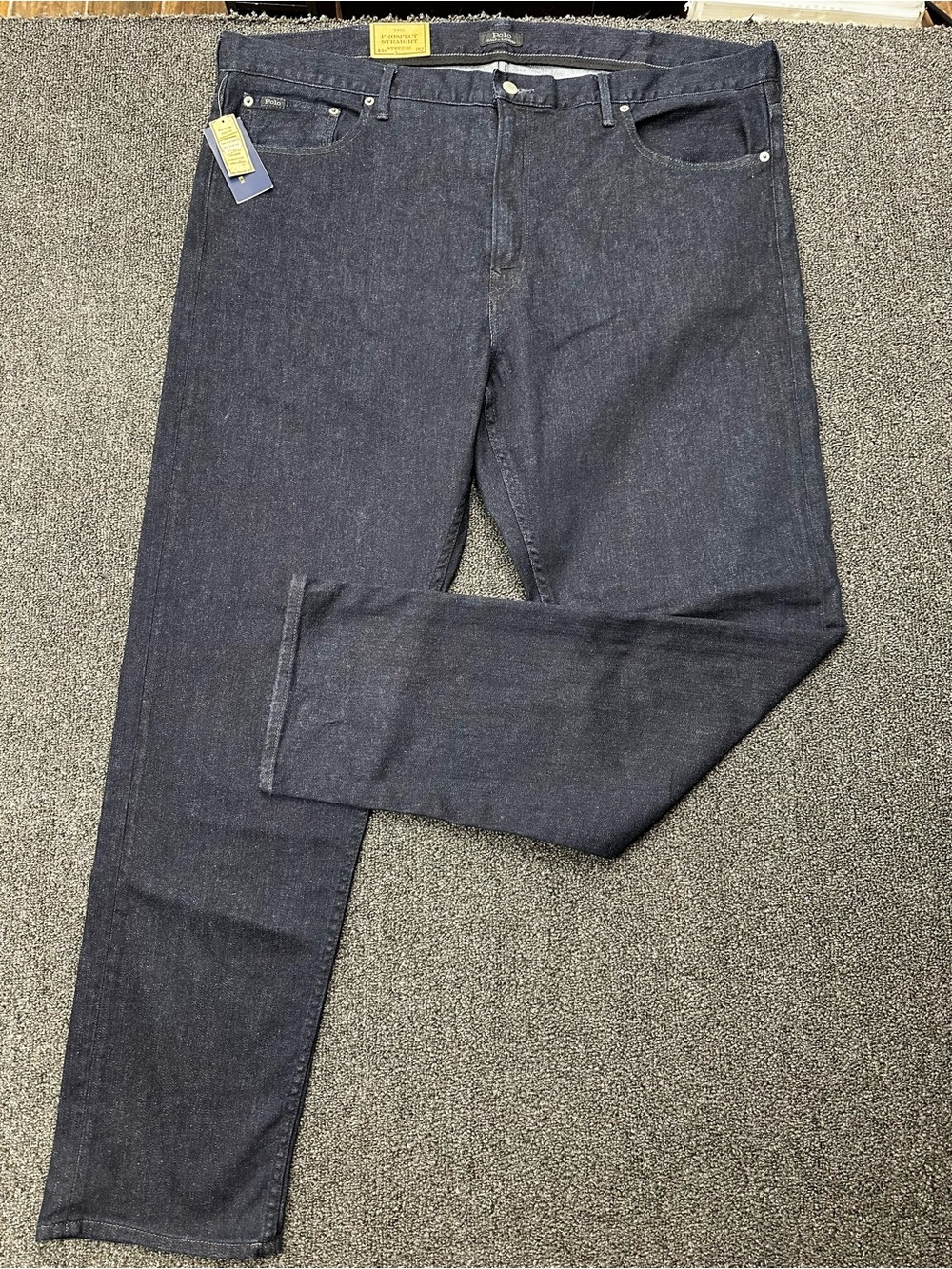 Polo Ralph Lauren The Prospect Straight Jeans Mens 44Bx32 Blue Low Stretch- NWT